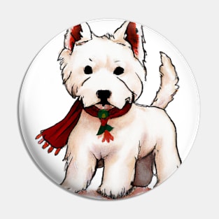 Cute West Highland White Terrier Drawing Pin