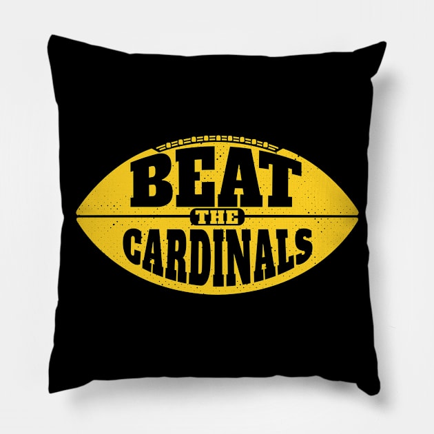 Beat the Cardinals // Vintage Football Grunge Gameday Pillow by SLAG_Creative