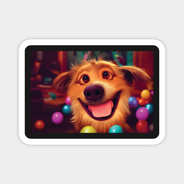 Loving Party Dog Magnet by Geminiartstudio