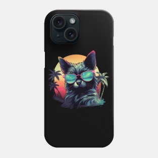 Retro Wave Balinese Cat Phone Case