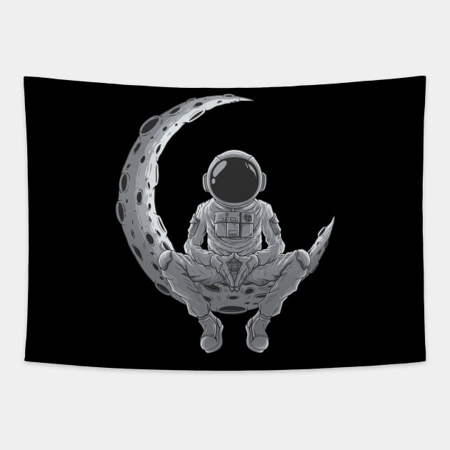 Astronaut Chilling on the Moon Tapestry by Expanse Collective