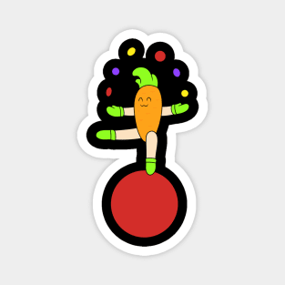 Funny carrot juggling Magnet