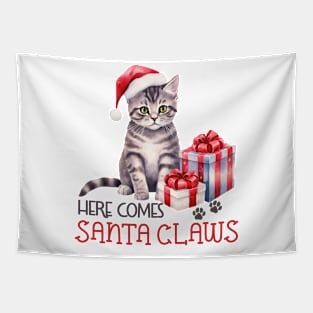 Here Comes Santa Claws Tapestry