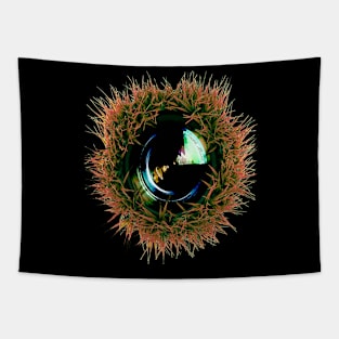 Red cactus lens Tapestry