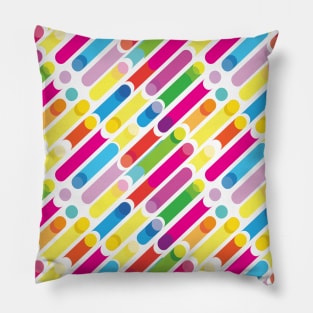 Abstract Colorful Diagonal Lines Dynamic Geometric Pattern Summer Colors Collection. Contemporary Art Pillow