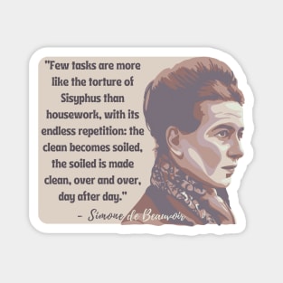 Simone de Beauvoir Portrait and Quote Magnet