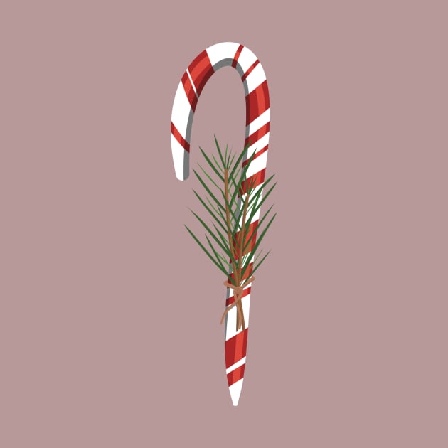 Peppermint Candy Cane with Sprigs by PandLCreations