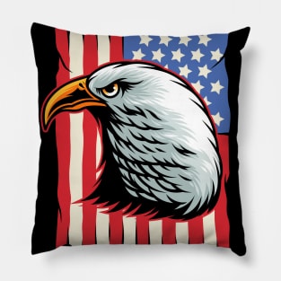 American Patriotism Eagle with Flag Pillow