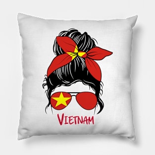 Vietnamese  Girl, Vietnamese  girlfriend, Vietnam Messy bun Pillow