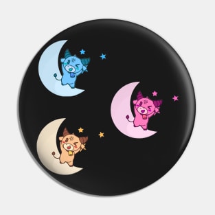 Cute Cows Dancing on Moon Sticker Pack Pin