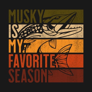 Distressed Vintage Musky Fishing Is My Favorite Season Gift T-Shirt