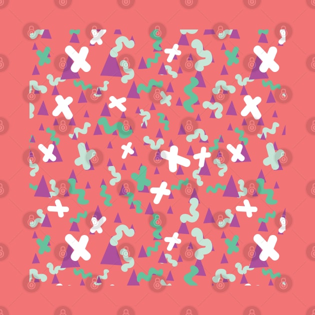 Pop Geo Memphis Pink Pattern by so_celia