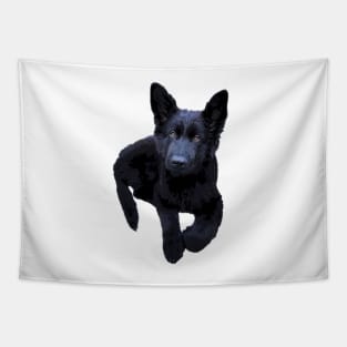 German Shepherd Black Puppy Dog Tapestry