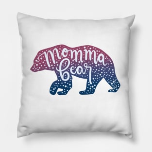 Momma Bear - pink and blue ombré Pillow