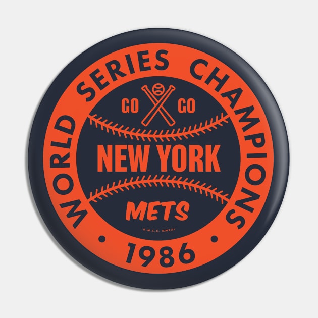 Vtg 1986 NY Mets World Series Champions Shea Pennants Programs Pin