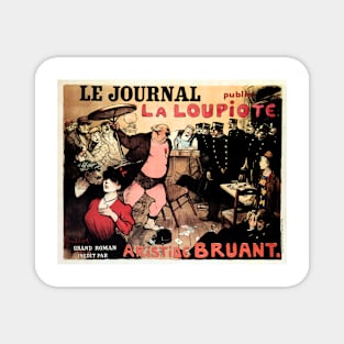 Le Journal LA LOUPIOTE Vintage French Magazine Art Cover Advertisement Magnet