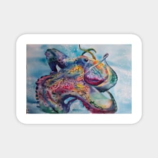 Octopus Colorful Undersea Watercolor Magnet