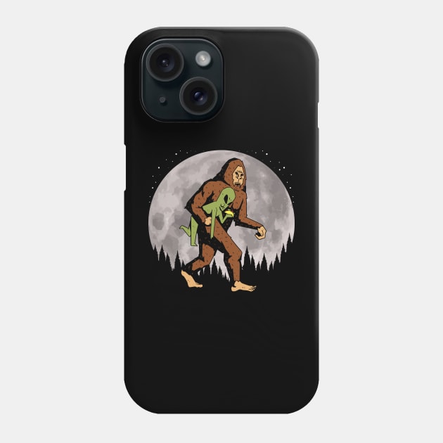 Bigfoot Alien Moon Phone Case by Tesszero