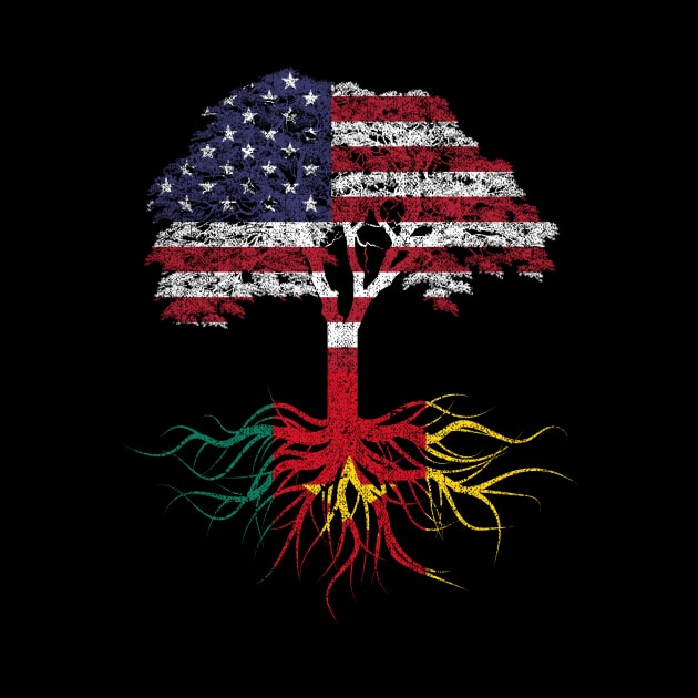American Grown with Cameroonian Roots USA Flag by Calenda