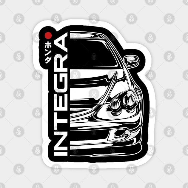 Integra DC5 Type R Front View (White Print) Magnet by idrdesign