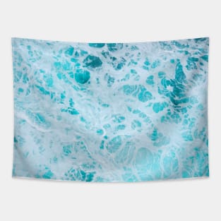 SCENERY 01 - Blue Ocean Wave White Ripple Tapestry