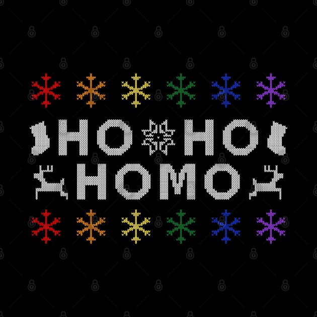 Ho Ho Homo Ugly Sweater (Rainbow) by Queerdelion