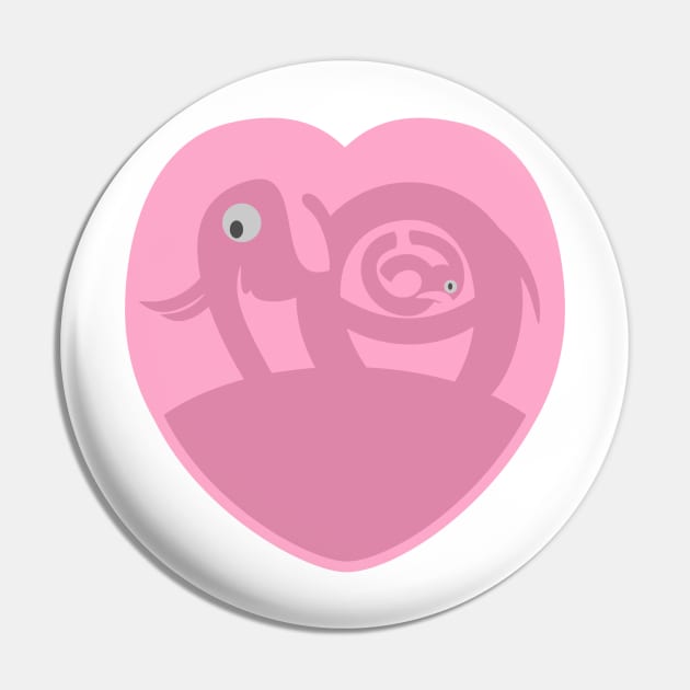 Pregnant Elephant Heart Pin by mailboxdisco