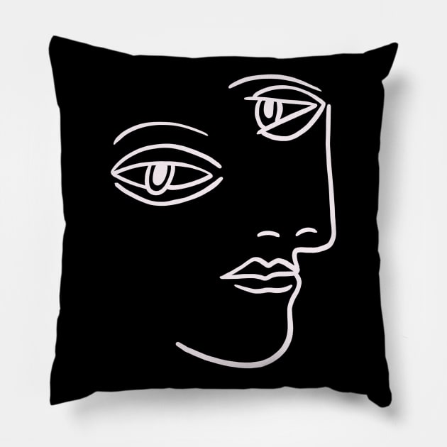 Minimal Face Painting Pillow by isstgeschichte