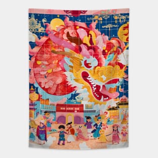 Dragon Festival: Lunar Celebration, Festive Art, and Asian Traditions Tapestry