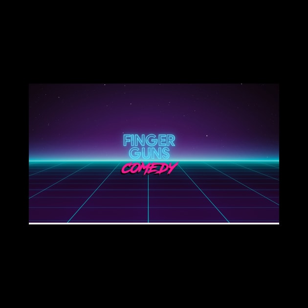 Finger Guns Comedy Mug - 80's Retrowave by gofingerguns