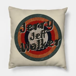 Retro Color Typography Faded Style Jerry Jeff Walker Pillow