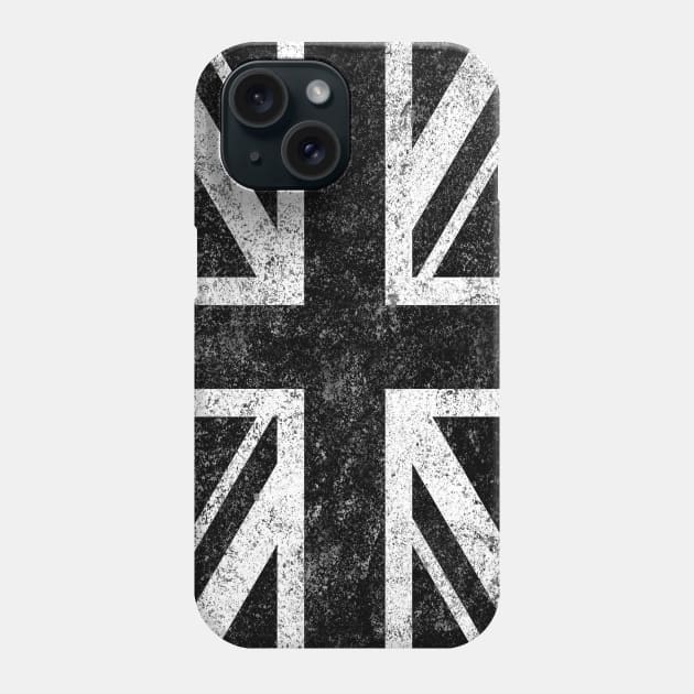 UK Flag  Black and White Phone Case by cartogram