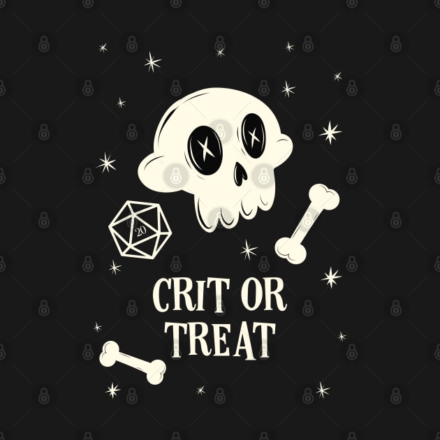 Crit or Treat Halloween Trick or Treat Polyhedral D20 Dice by pixeptional