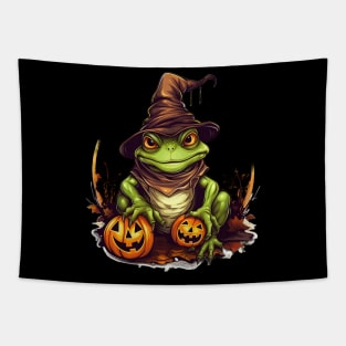 Frog Halloween Spooky Tapestry