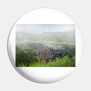 Old Broken Railway Bridge in Foggy Day Pin