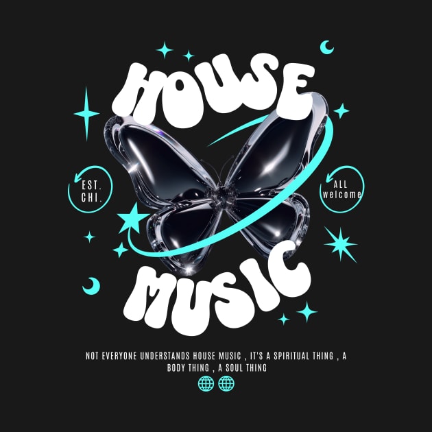 HOUSE MUSIC  - Butterfly Y2K Steez (white/blue) by DISCOTHREADZ 