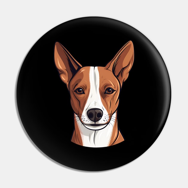 Basenji Face Cute Cartoon Puppy Dog Lover Pin by Sports Stars ⭐⭐⭐⭐⭐