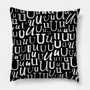 U - Typography (White) Pillow