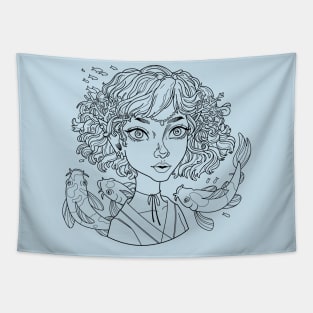 Koi girl II Tapestry