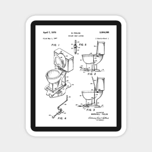 Toilet Seat Patent - Housewarming Bathroom Art - White Magnet