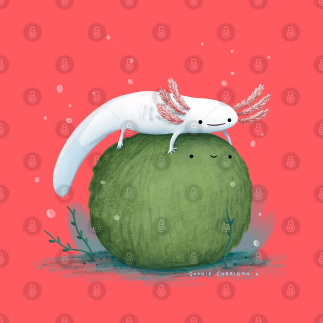 Axolotl on a Mossball by Sophie Corrigan