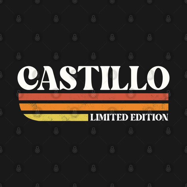 CASTILLO Surname Funny Reunion Retro Vintage 70s 80s Birthday by Silo Co.