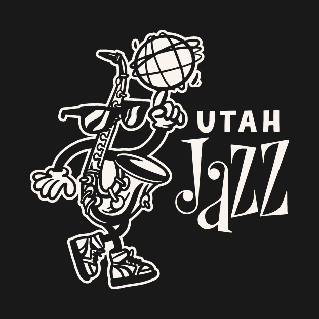 Alternate Utah Jazz Mascot - Simple, White Design by sombreroinc