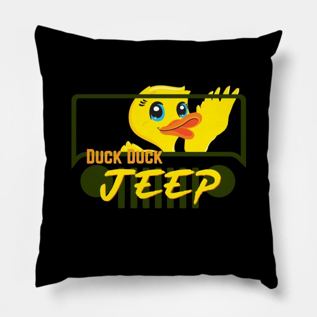 Duck duck Jeep - Duck says Hi Pillow by PincGeneral