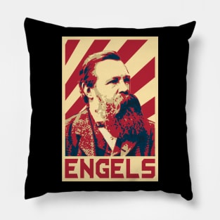 Friedrich Engels Retro Pillow