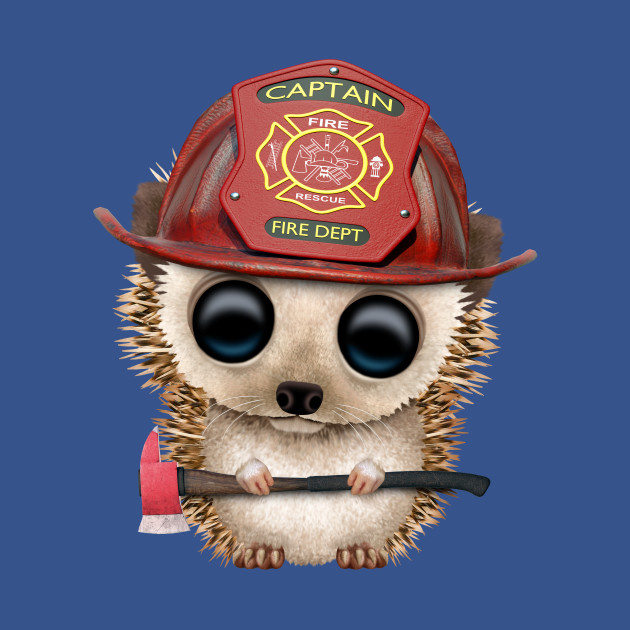 Discover Cute Baby Hedgehog Firefighter - Baby Hedgehog - T-Shirt