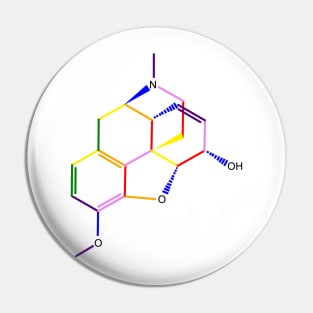 Codeine Molecule Rainbow Chemistry Pin