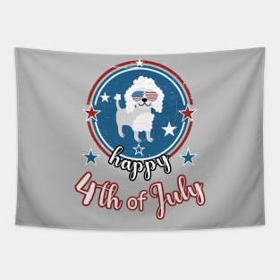 Happy 4Th of July Cute Poodle Dog Tapestry