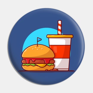 Burger And Soda Cartoon Vector Icon Illustration (12) Pin