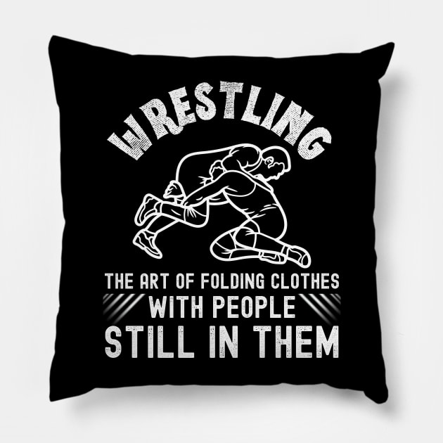 Funny Wrestling Pillow by Inktopolis